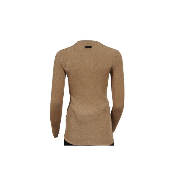 Dolce & Gabbana Womens V Neck Metallic Sweater Medium Pullover Long Sleeve - Picture 2 of 11